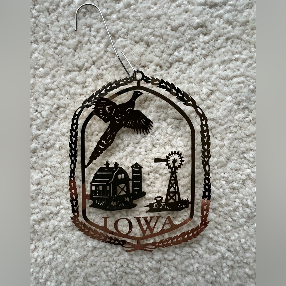 IOWA Brass State Ornament